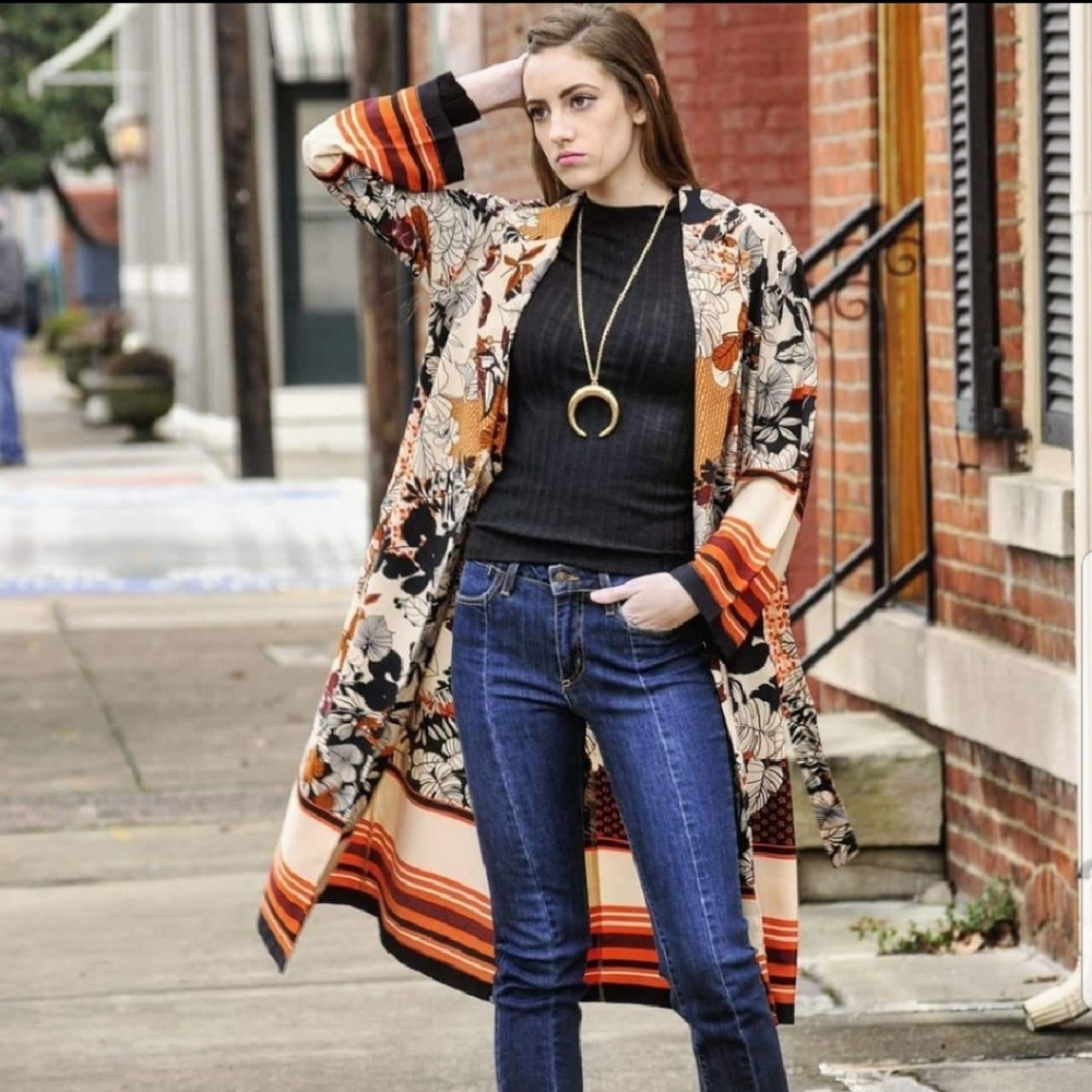 🖤🧡LAST ONE🧡🖤🎉HP🎉 Belted Boho Duster - Picture 3 of 7